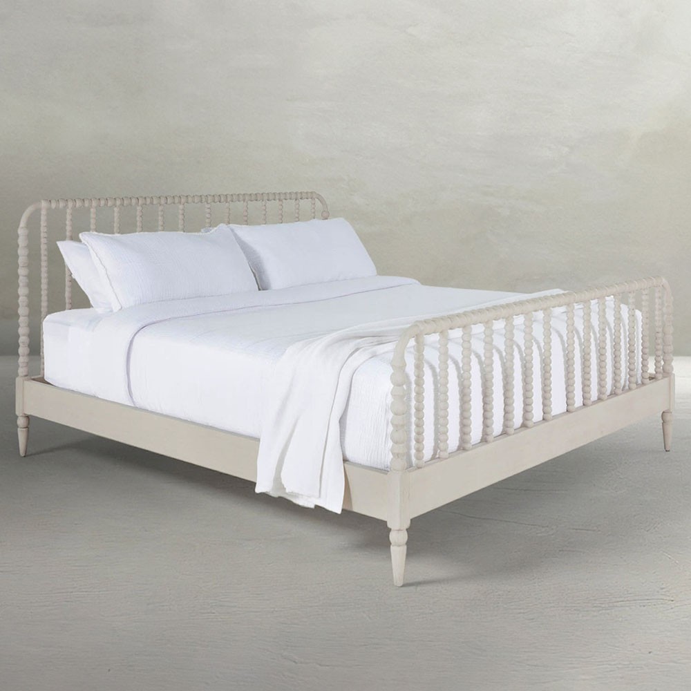 Jennifer Updated Traditional Antique White Wood Spindle Bed