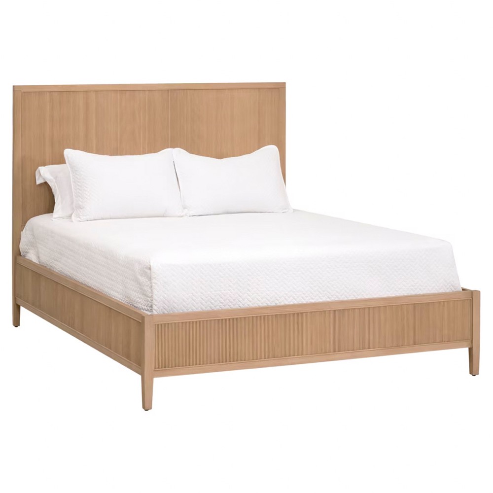 Mira Coastal Beach Natural Oak Bed - Queen|