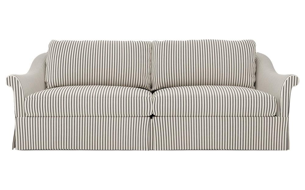 Amelie Peppercorn Stripe Skirted Sofa - 92