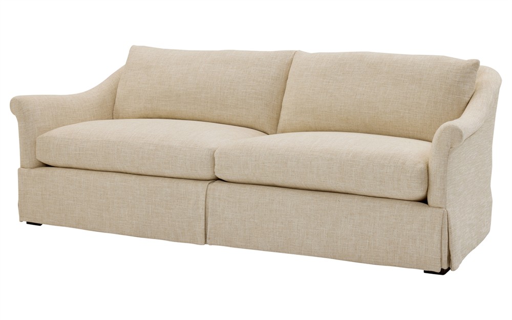 Amelie Peppercorn Stripe Skirted Sofa - 92