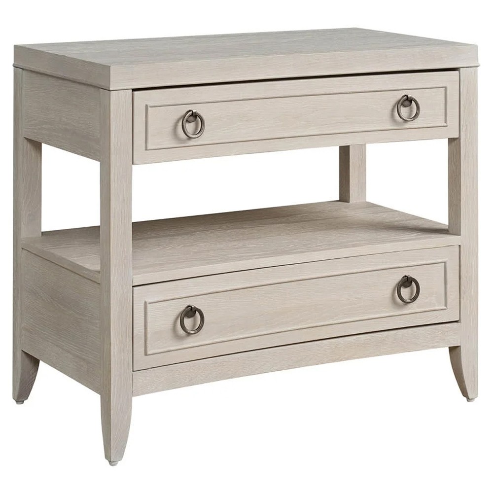 Adelina Modern Classic White Oak Wide Nightstand|
