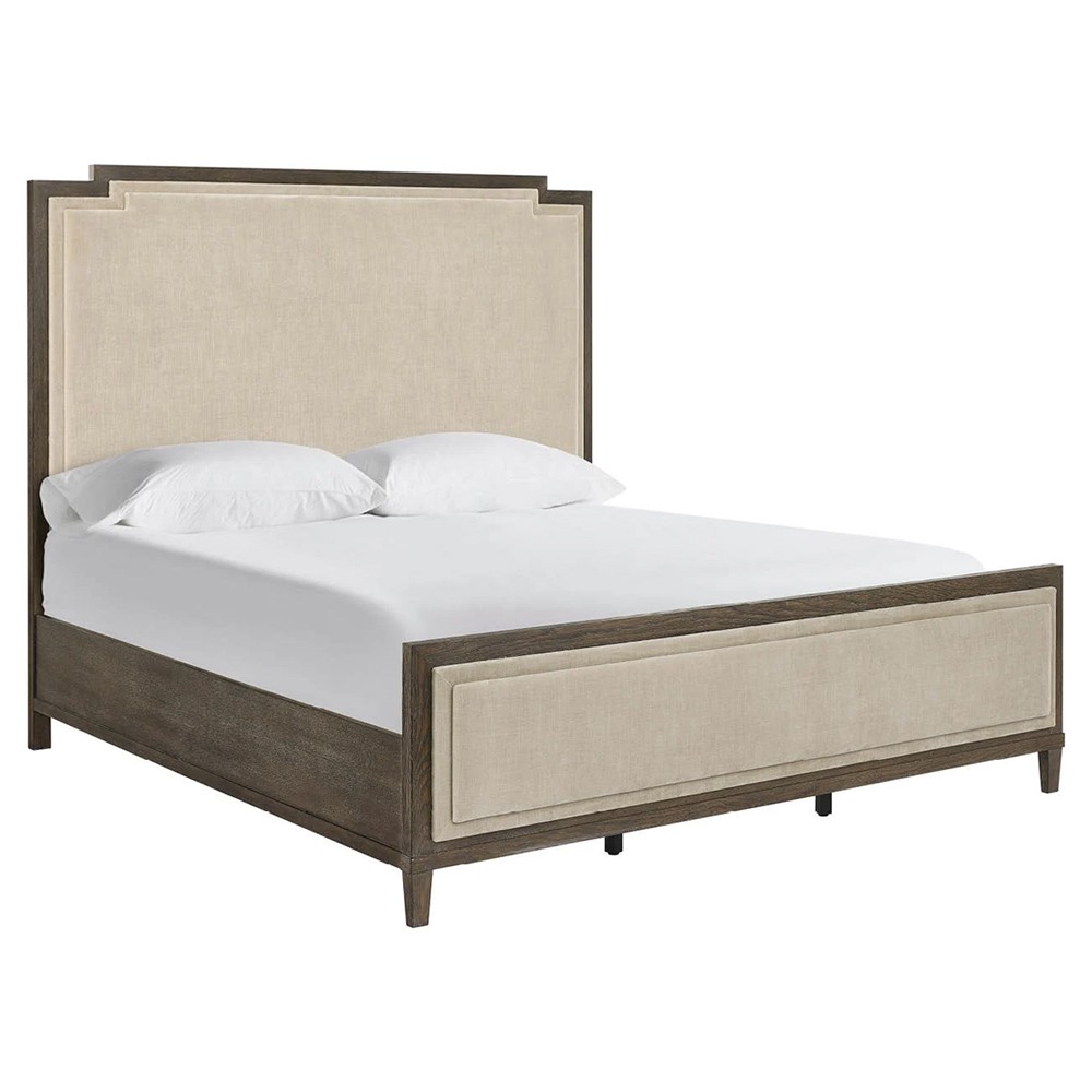 Shara Modern Classic Brown Oak Bed - Queen|