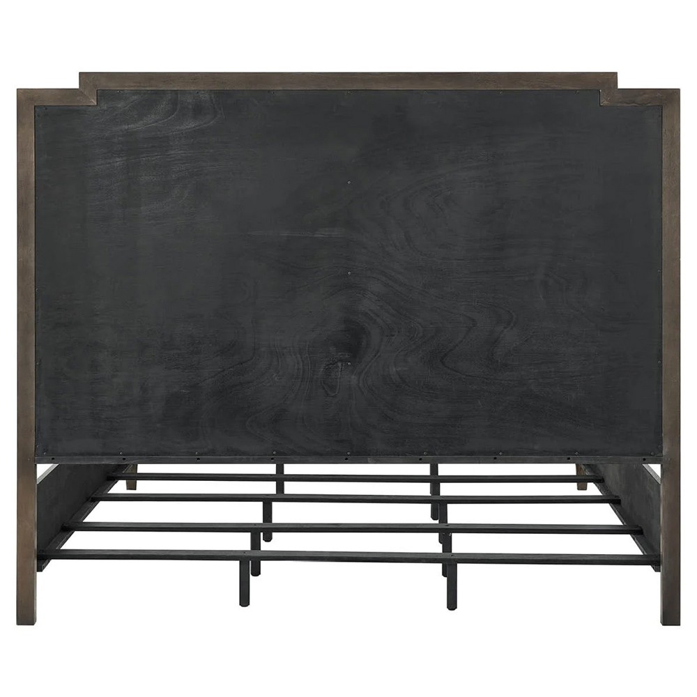 Shara Modern Classic Brown Oak Bed - Queen|