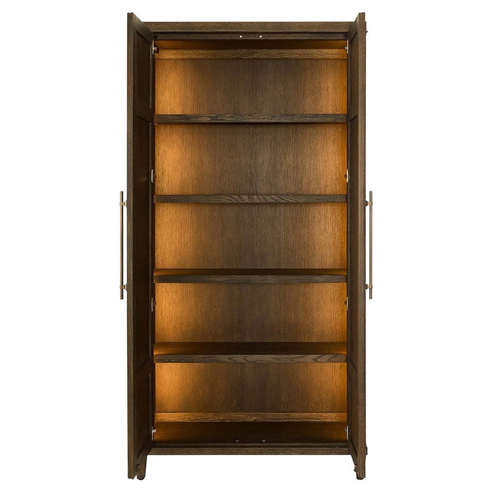 Shara Modern Classic Brown Oak Armoire|