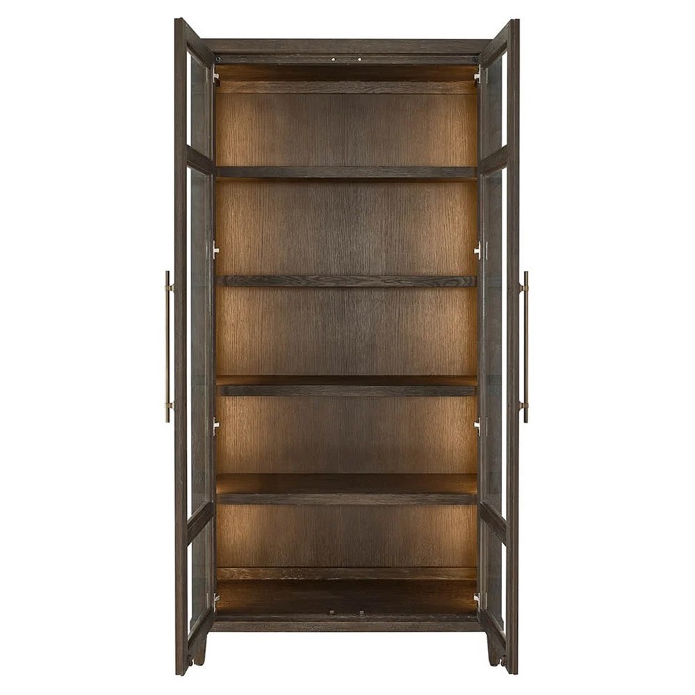 Shara Modern Classic Brown Oak Display Cabinet|