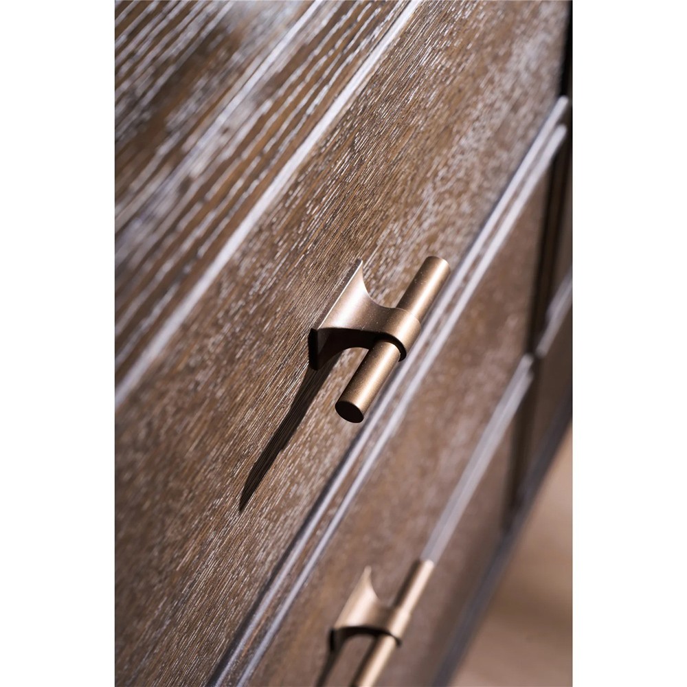 Shara Modern Classic Brown Oak Triple Dresser|