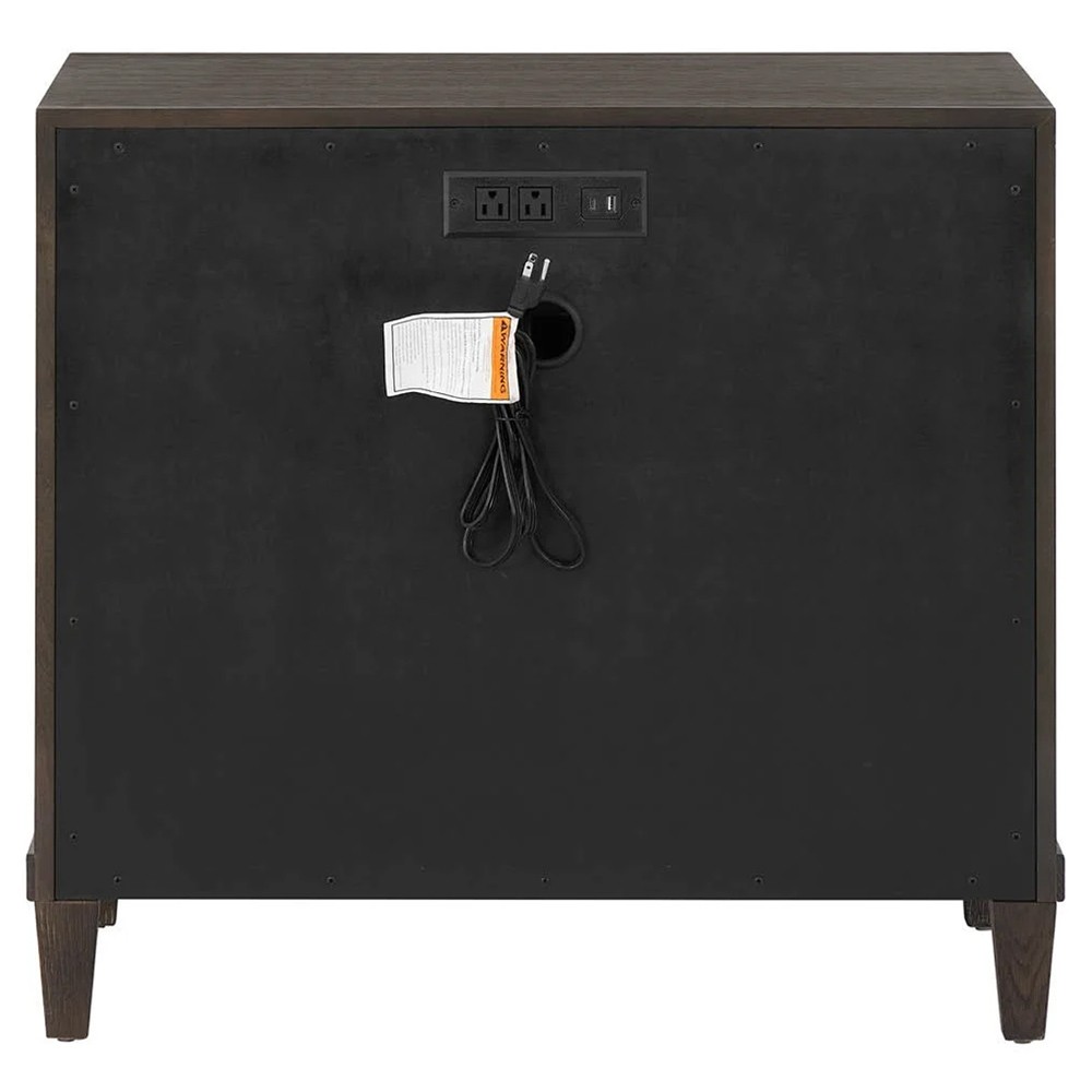 Shara Modern Classic Brown Oak Wide Nightstand|