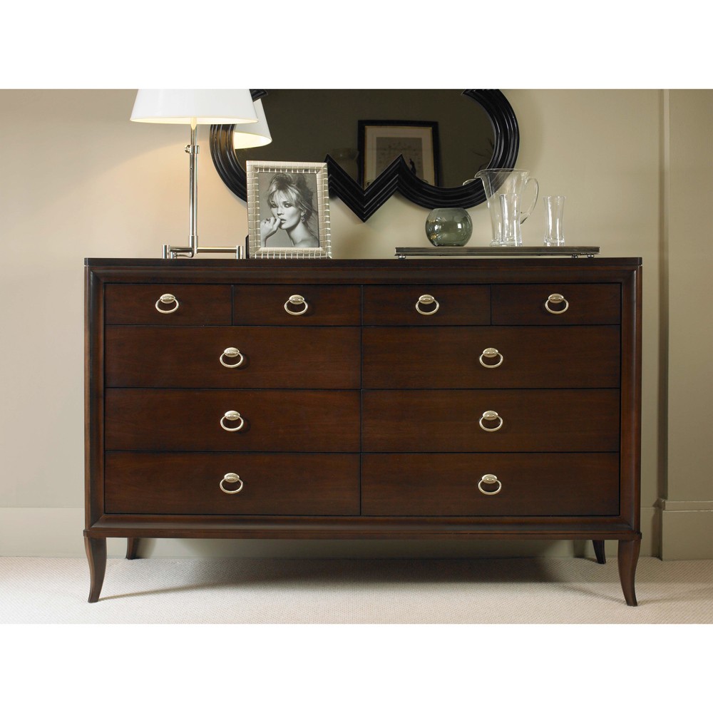 Century Tribeca Modern Classic Brown Maple Wood Double Dresser|