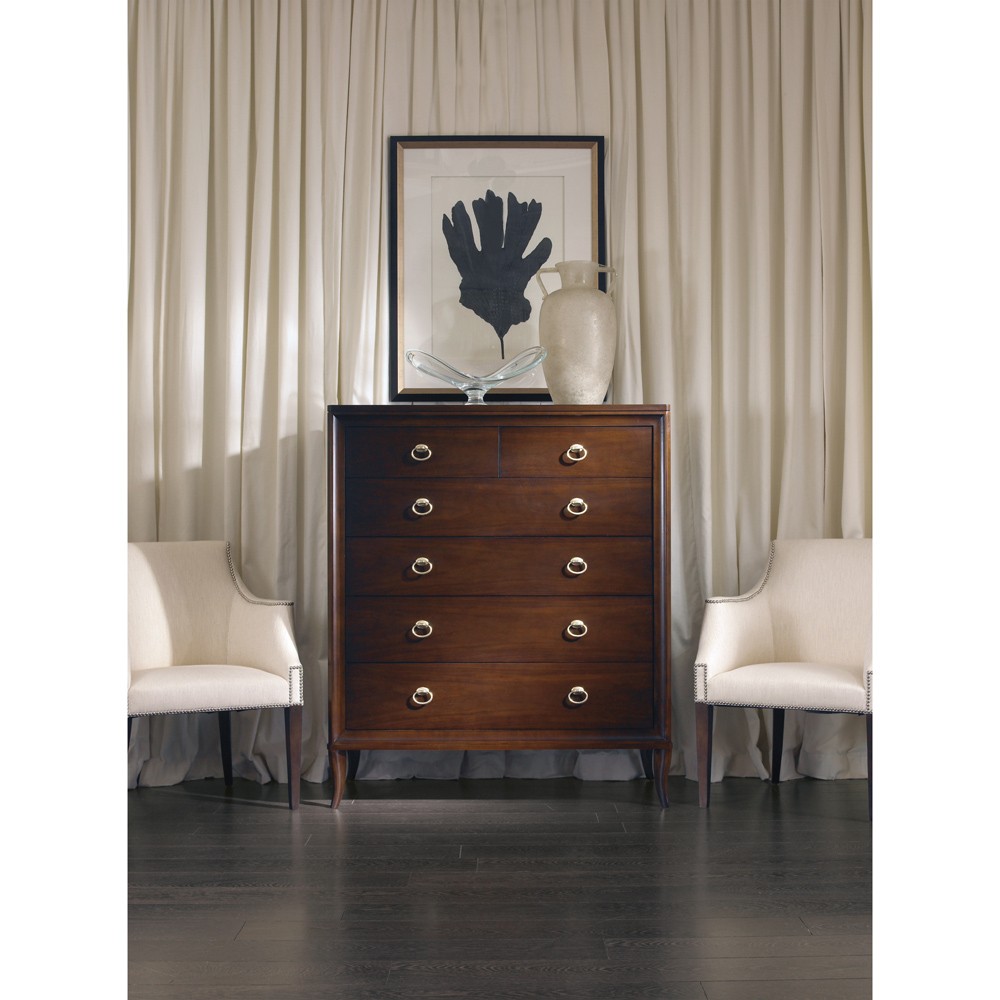 Century Tribeca Modern Classic Brown Maple Wood Tall Chest|