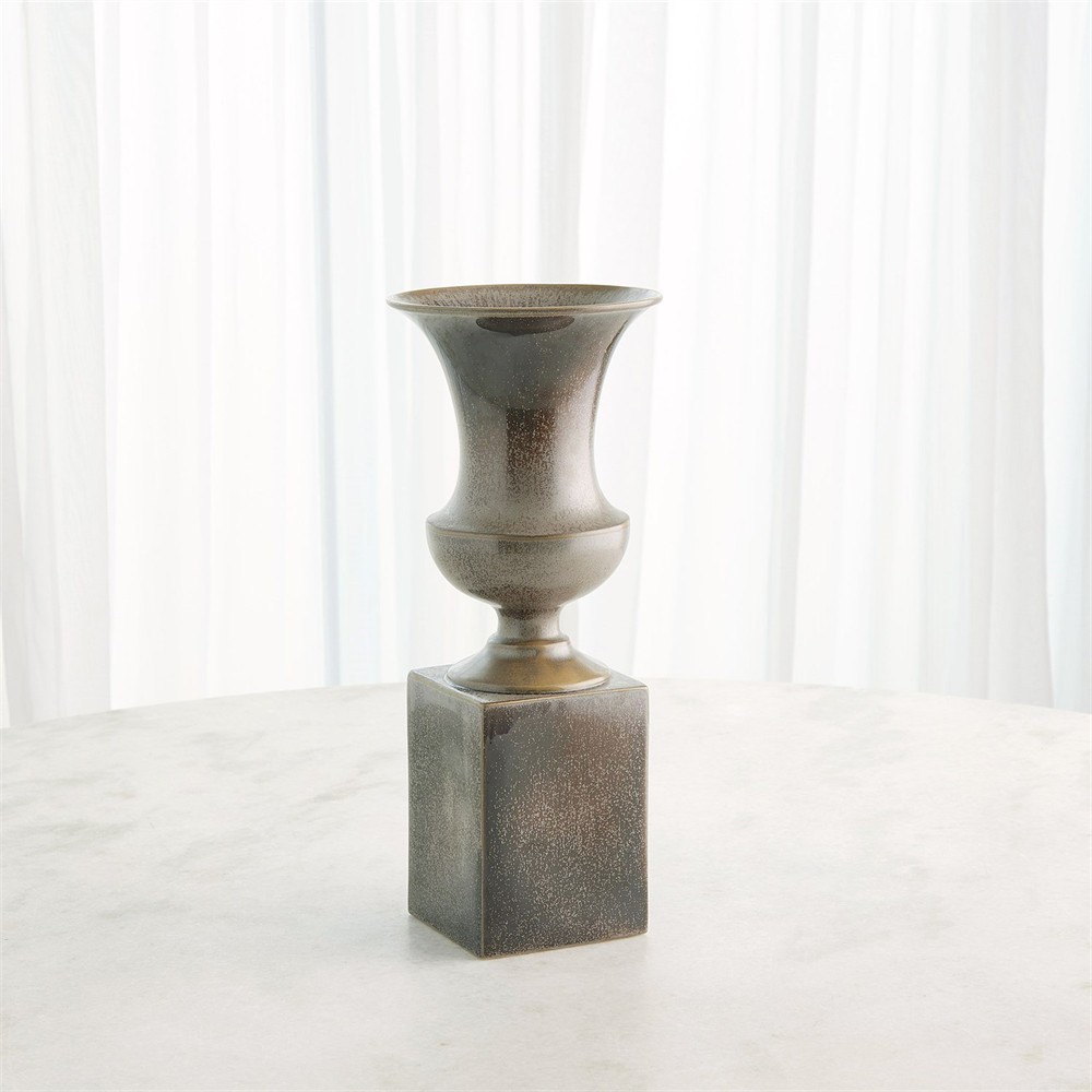 Fiona Updated Traditional Reactive Silver Ceramic Trumpet Vase|