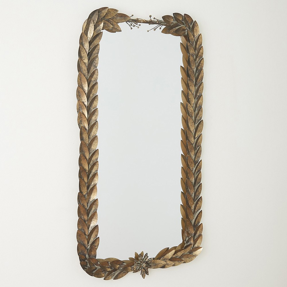 Yael French Country Antique Gold Leaf Rectangular Mirror|