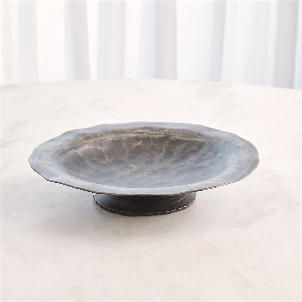 Argin Updated Traditional Black Iron Footed Decorative Bowl|