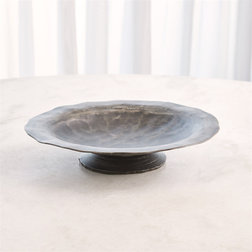 Argin Updated Traditional Black Iron Footed Decorative Bowl|