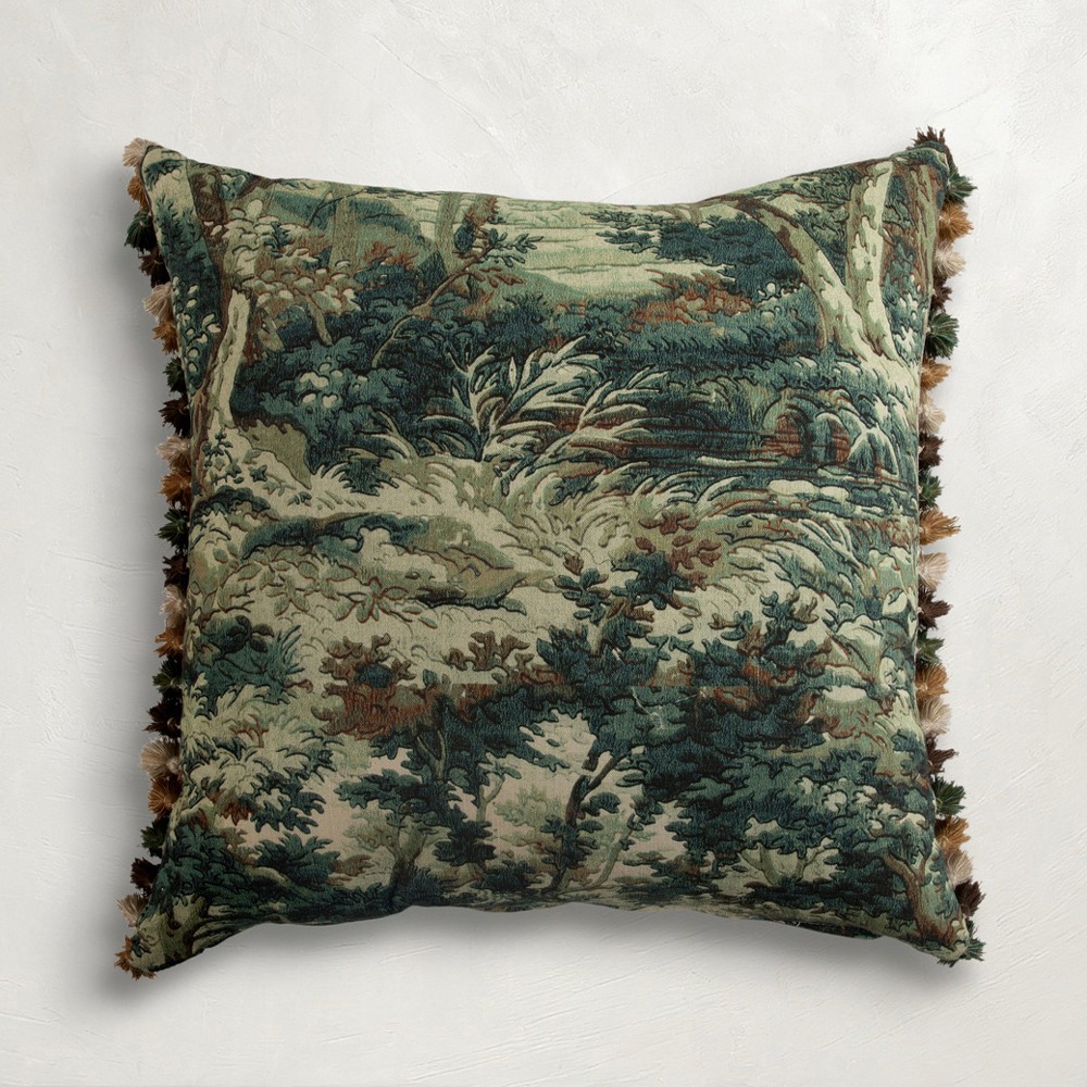 Meadowland Updated Traditional Spruce Green Throw Pillow - 20x20|