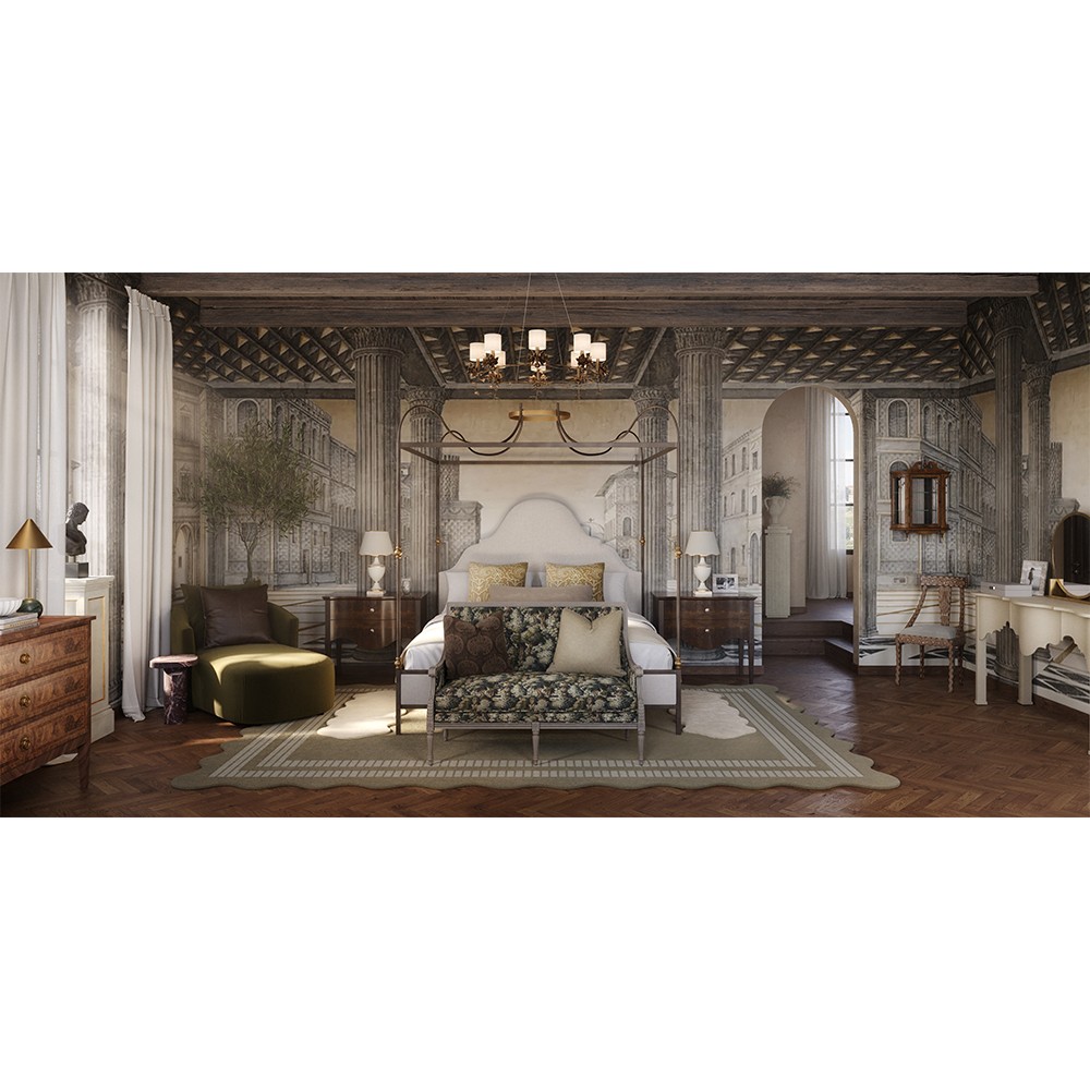 Mariette French Country Cream Scalloped Cordless Table Lamp|