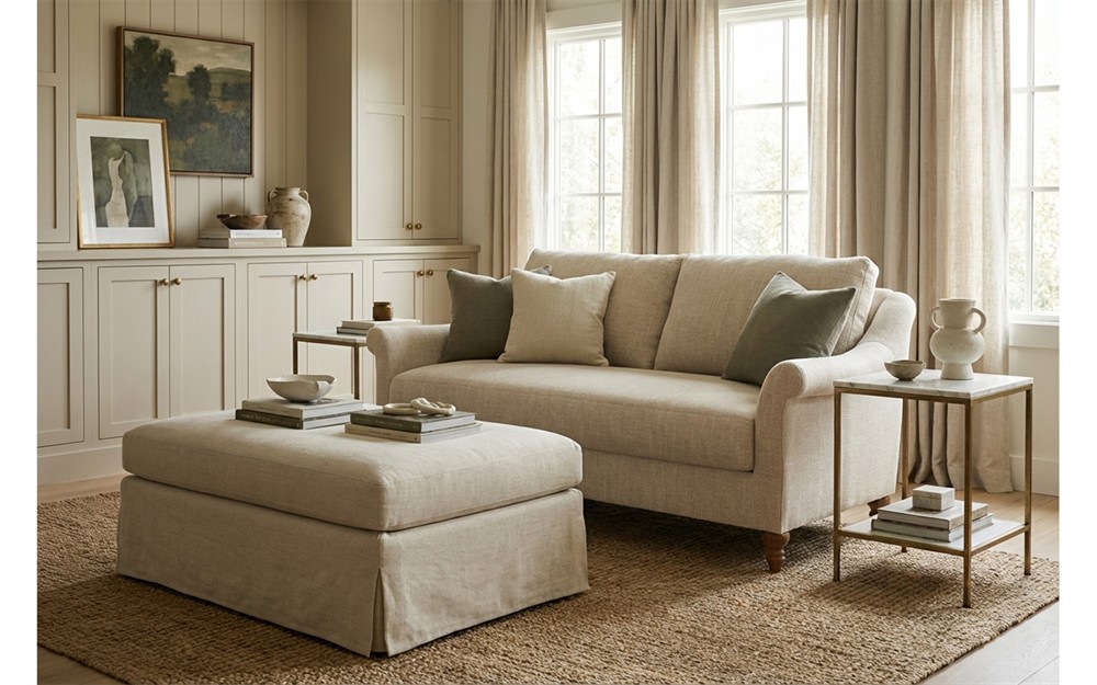 Amelie Sand Performance Loveseat - 72"|