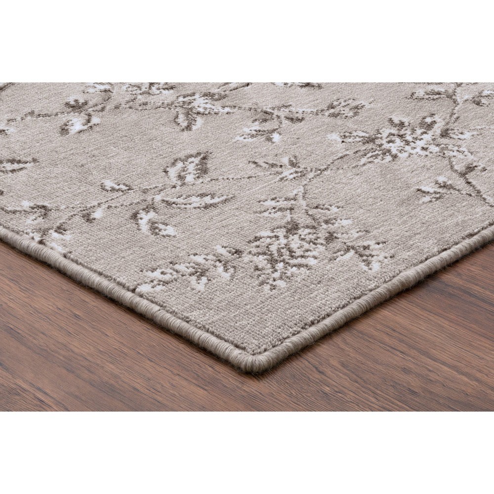 Eloise French Country Light Taupe Wool Floral Patterned Rug - 5'x8'|