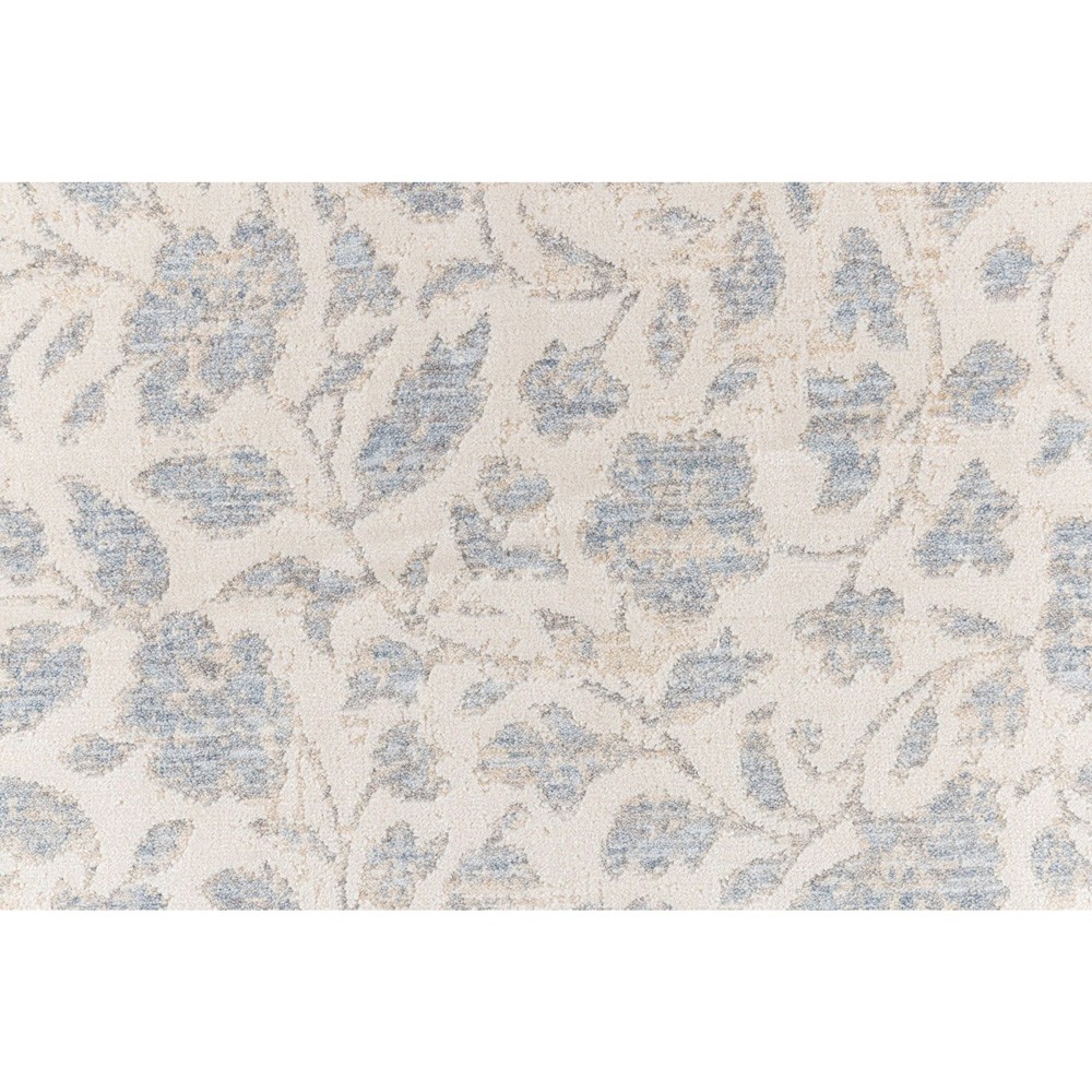Shamim French Country Sky Blue Floral Patterned Rug - 5'x8'|