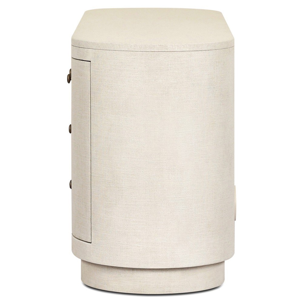 Beatrice Modern Classic Cream Painted Linen Oval Media Cabinet - 60"|