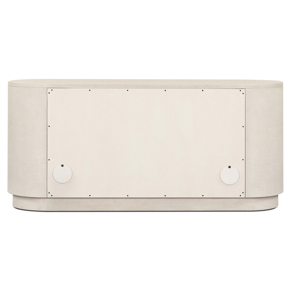 Beatrice Modern Classic Cream Painted Linen Oval Media Cabinet - 60"|