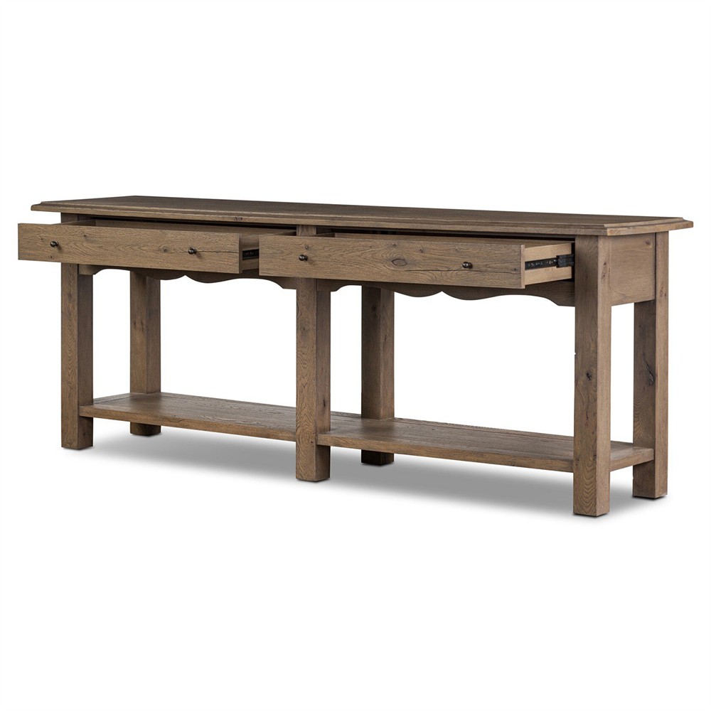 Bayla Weathered Oak Console Table Extra Long (over 75