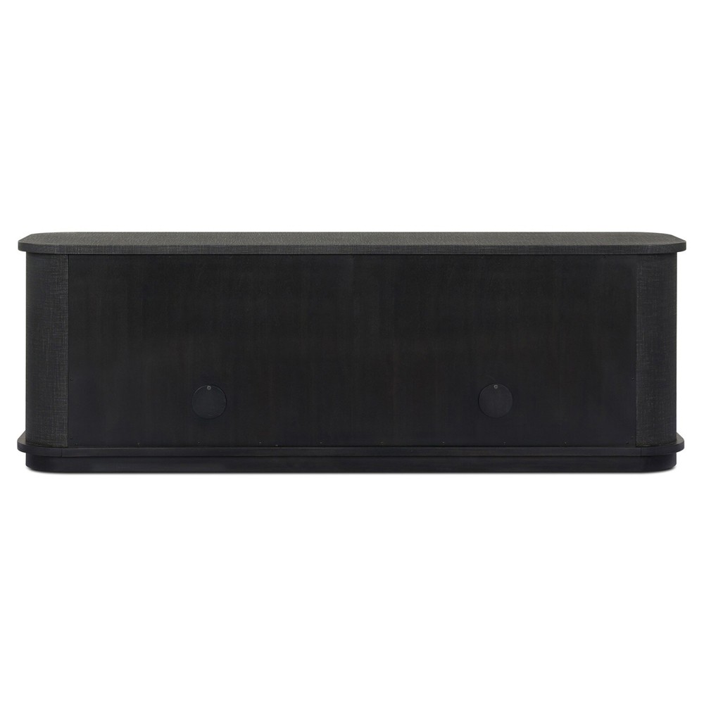 Berlin Modern Classic Black Painted Linen Media Cabinet - 80"|