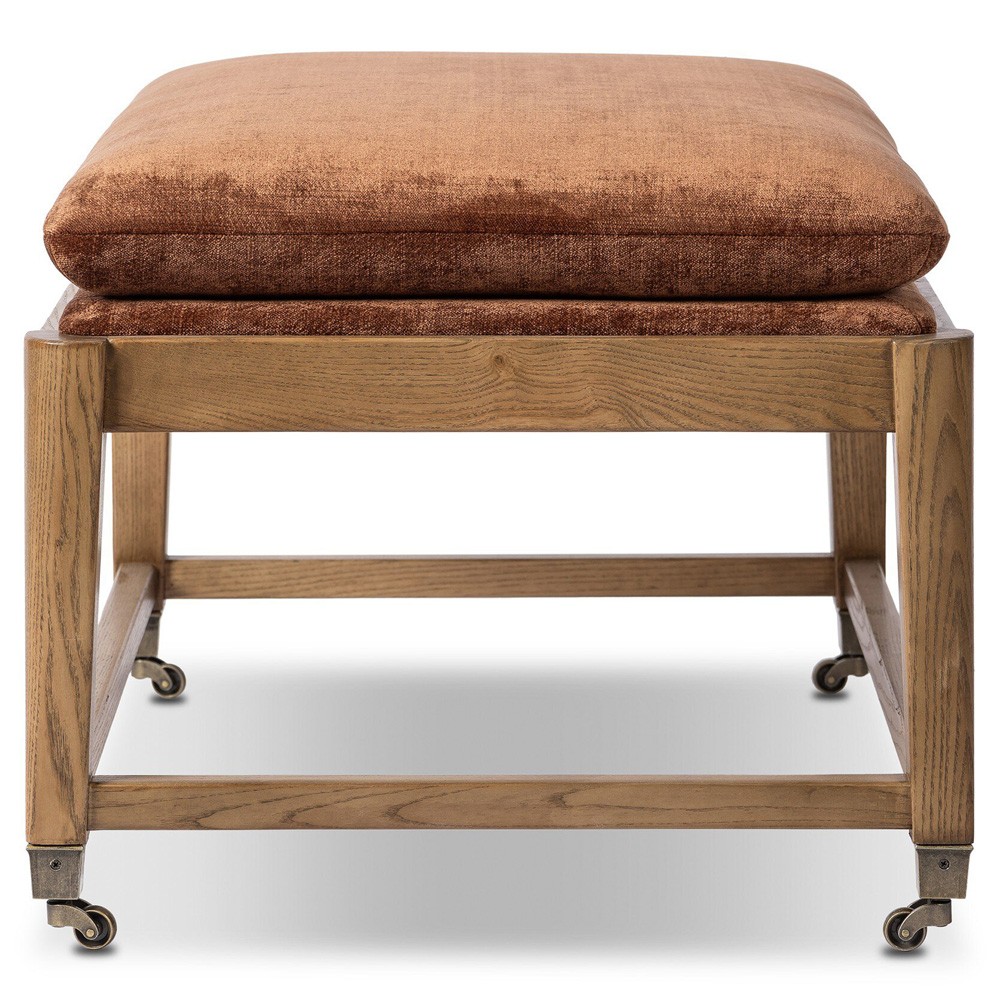 Eleanor Altair Sienna Velvet Accent Stool | Kathy Kuo Home
