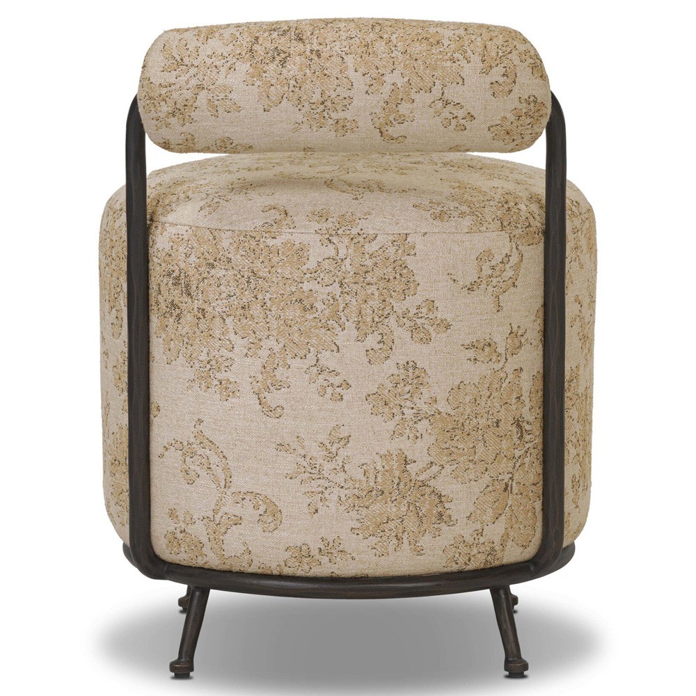 Gwendolyn Fallingbrook Natural Accent Stool | Kathy Kuo Home