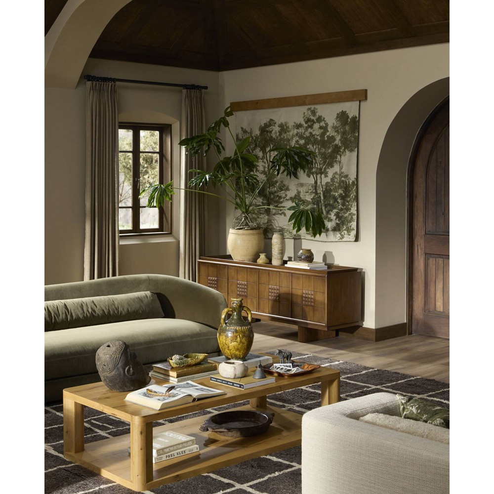 Juliette Modern Classic Olive Green Velvet Performance Sofa - 99