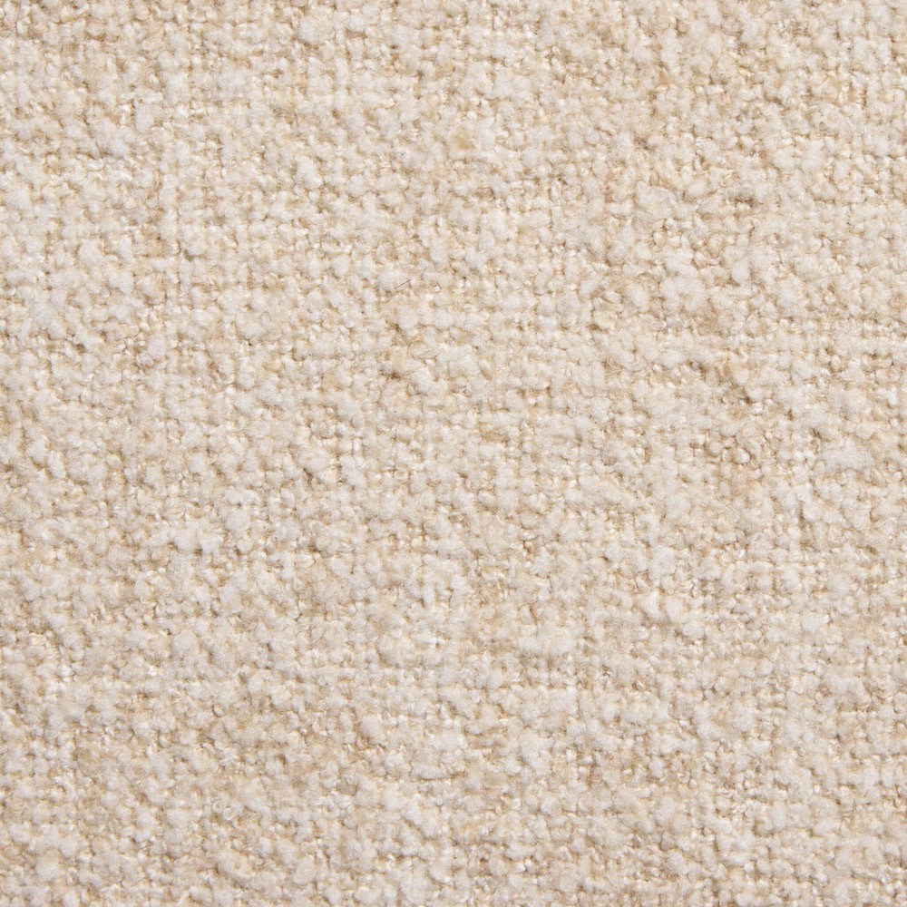 Leona Modern Classic Cream Boucle Black Iron Stool|