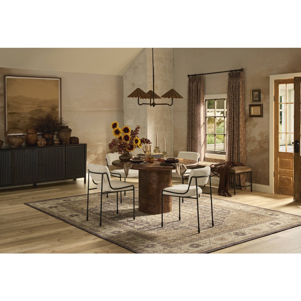 Malko Dark Brown Mappa Burl Dining Table - 48