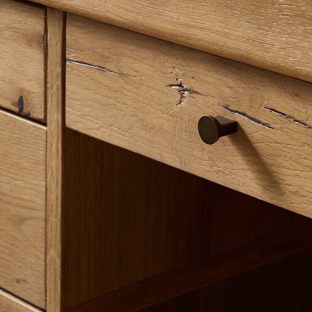 Nico Modern Classic Palermo Leather Natural Oak Desk|