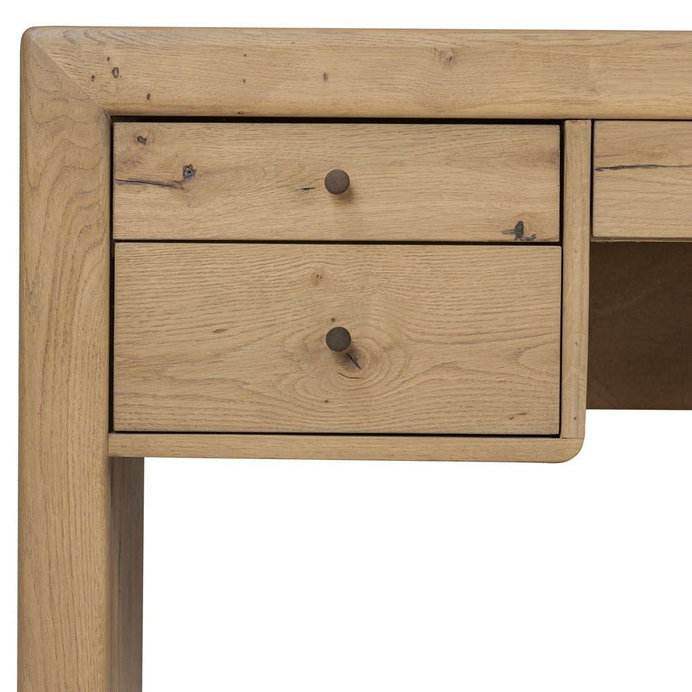 Nico Modern Classic Palermo Leather Natural Oak Desk|