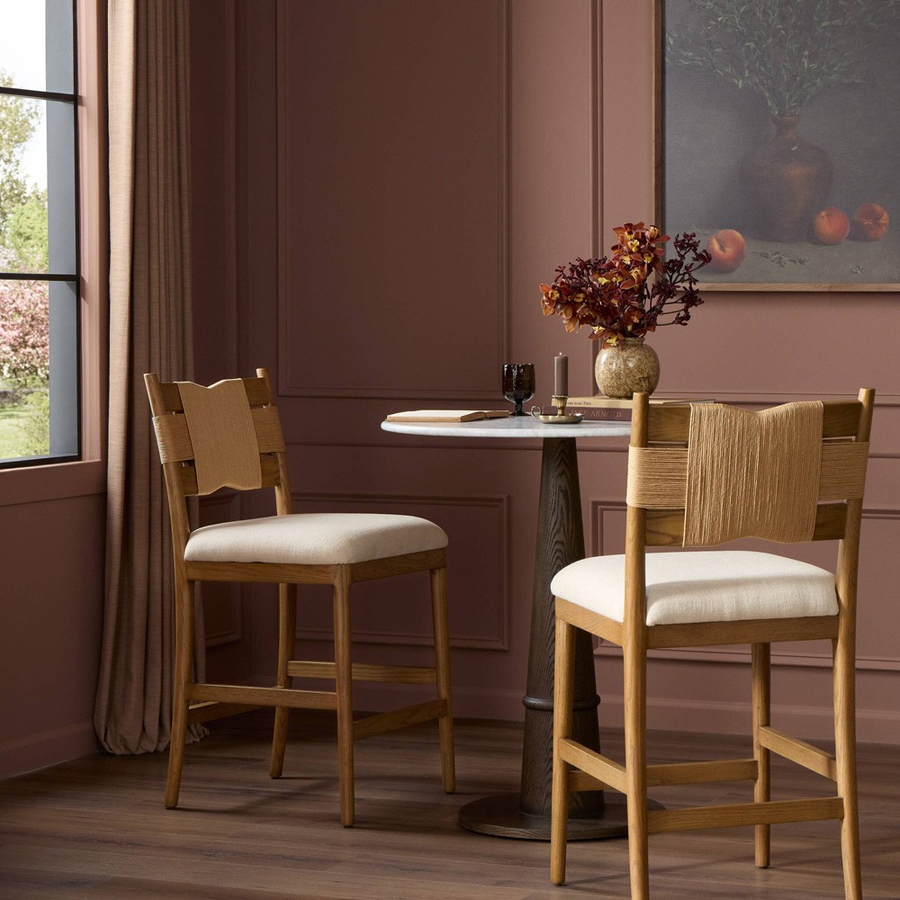 Tova Light Buff Oak Counter Stool|