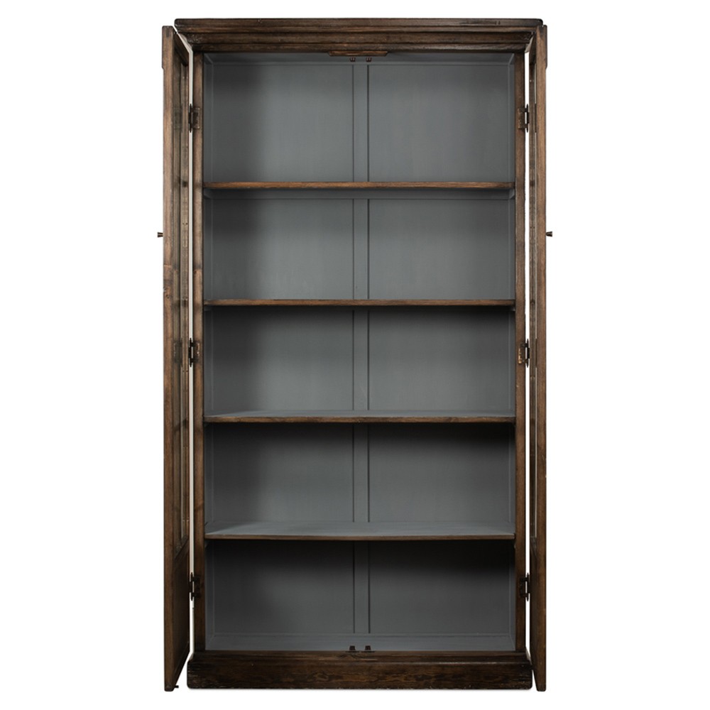 Joshua Updated Traditional Toasted Brown Pine Wood Bookcase|