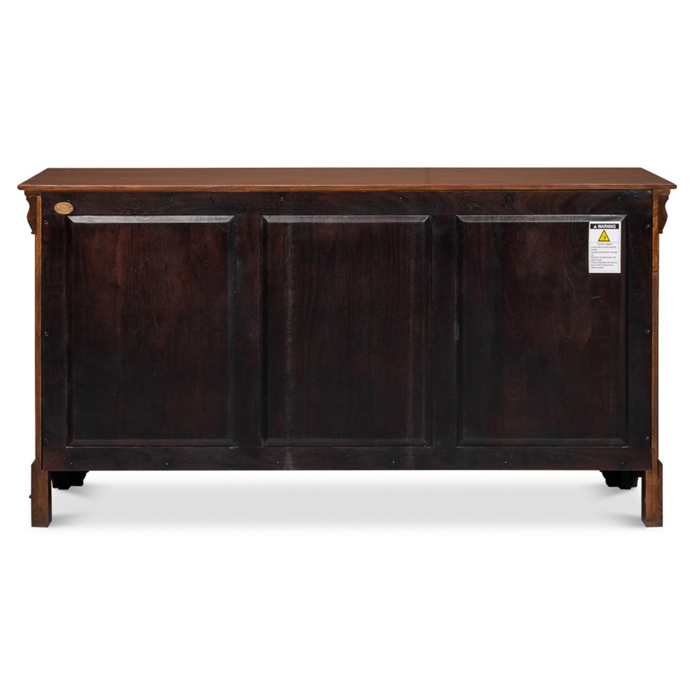 Cole Rustic Lodge Dark Brown Walnut Wood Buffet|