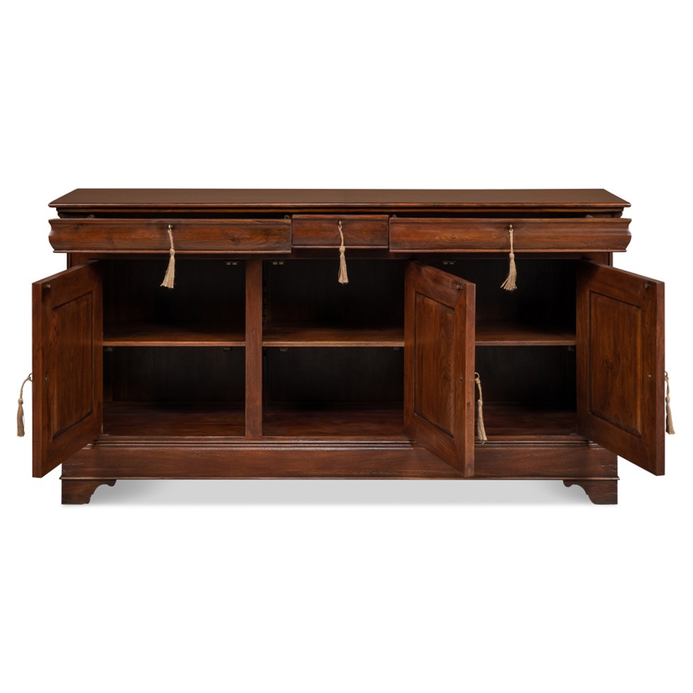 Cole Rustic Lodge Dark Brown Walnut Wood Buffet|