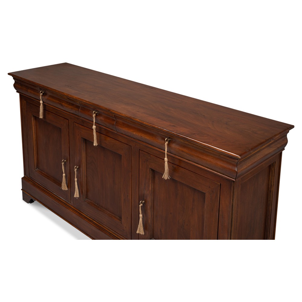Cole Rustic Lodge Dark Brown Walnut Wood Buffet|
