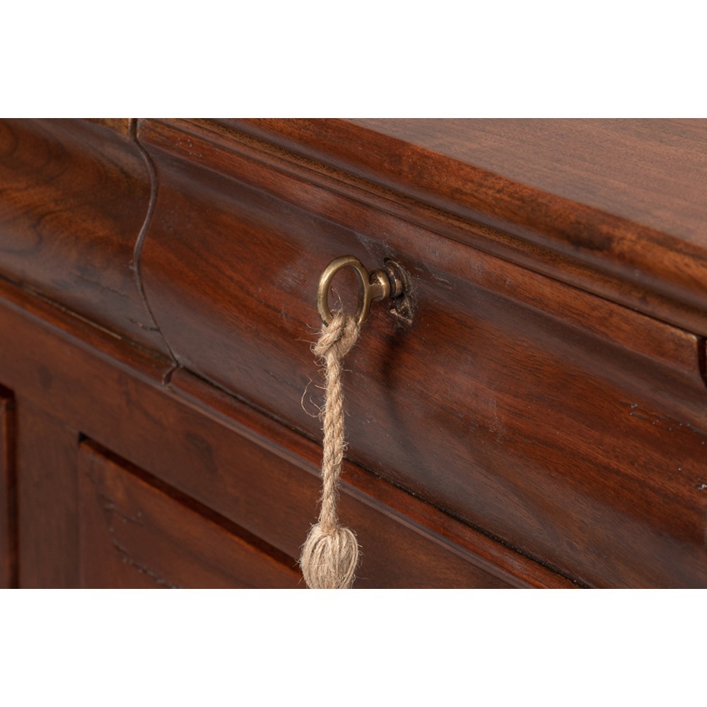 Cole Rustic Lodge Dark Brown Walnut Wood Buffet|