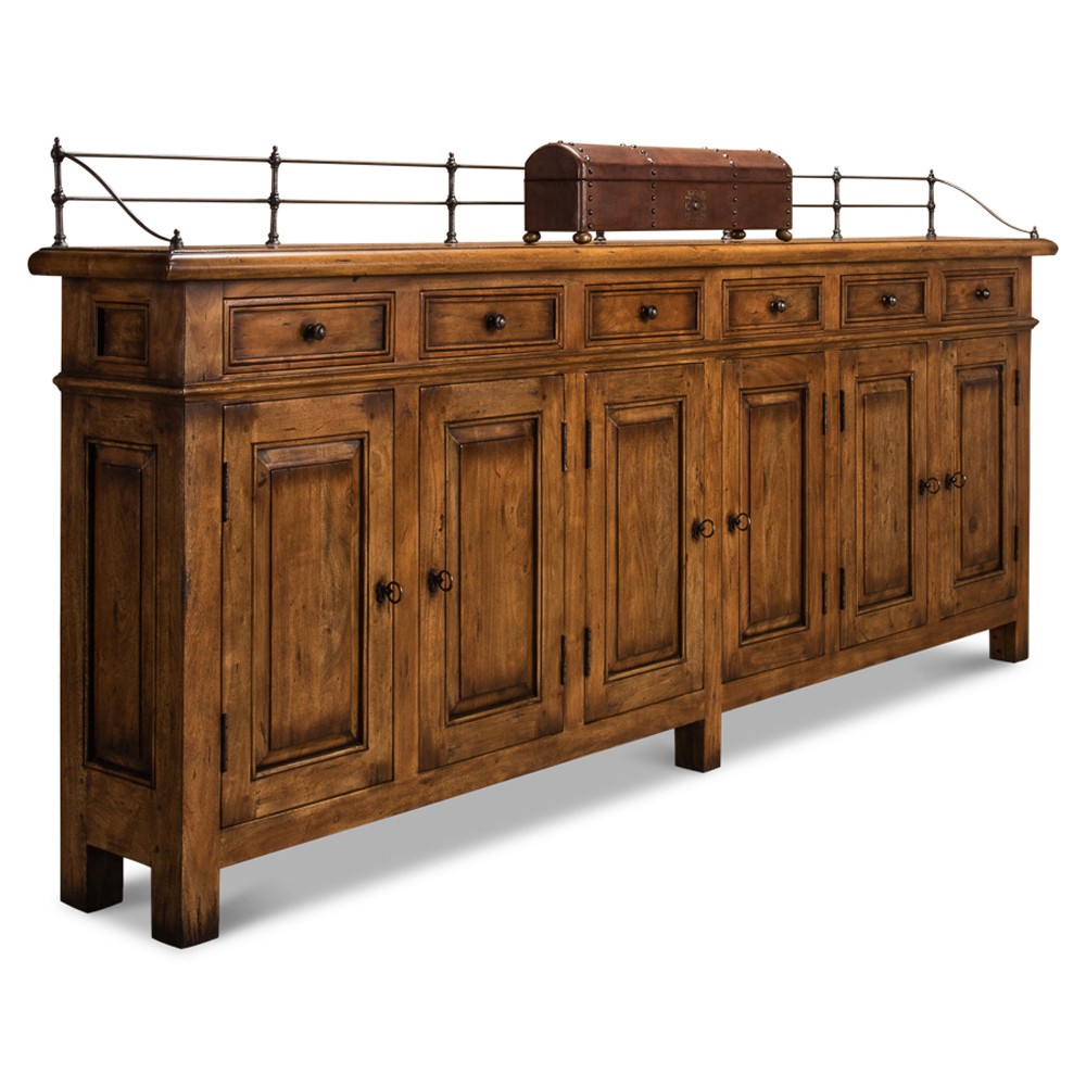 Serenity Updated Traditional Brown Acacia Wood Sideboard|