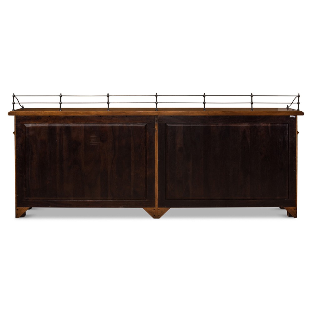 Serenity Updated Traditional Brown Acacia Wood Sideboard|