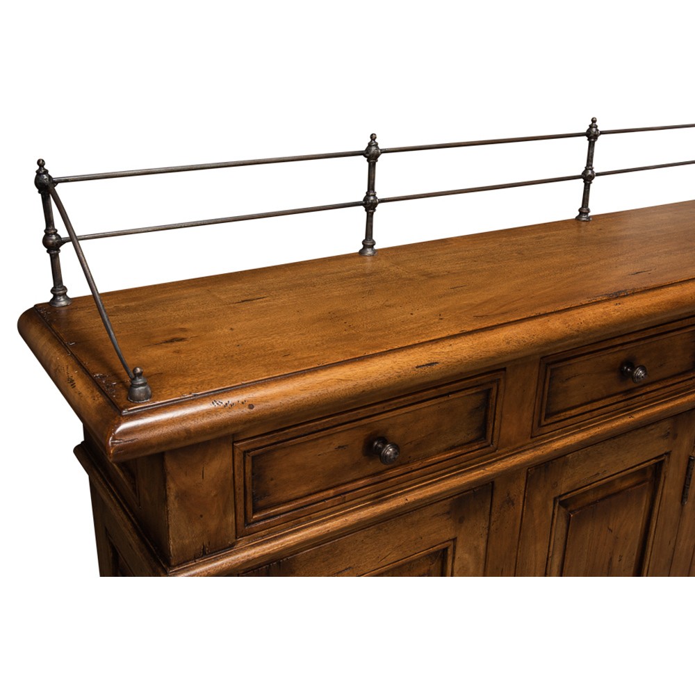 Serenity Updated Traditional Brown Acacia Wood Sideboard|