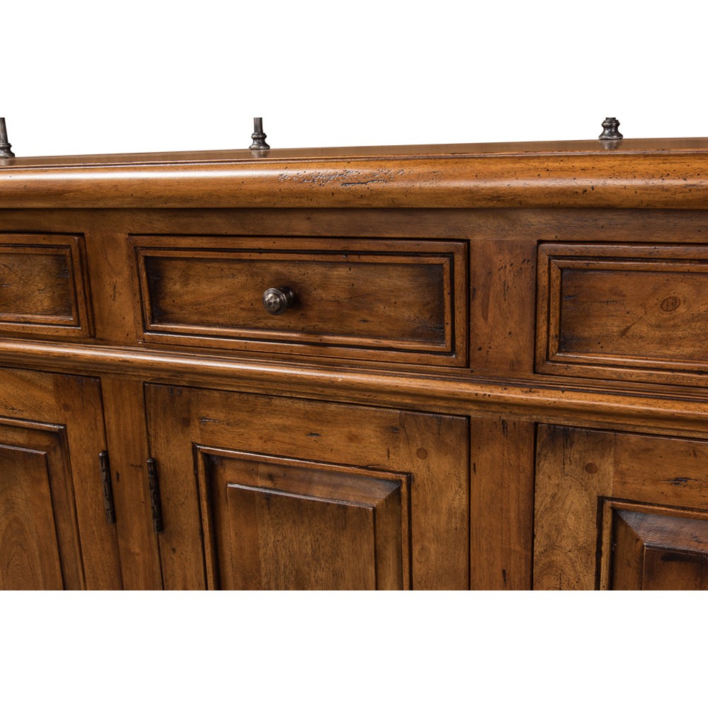 Serenity Updated Traditional Brown Acacia Wood Sideboard|