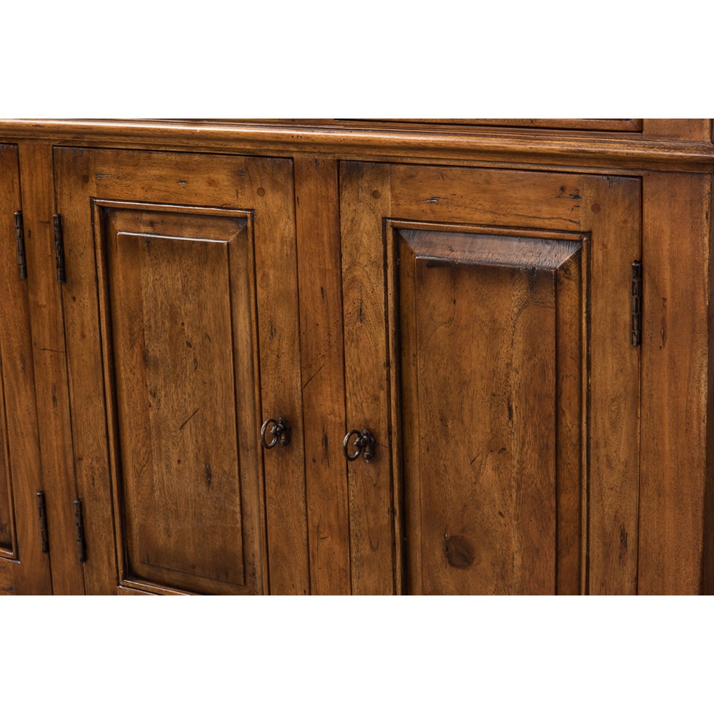 Serenity Updated Traditional Brown Acacia Wood Sideboard|