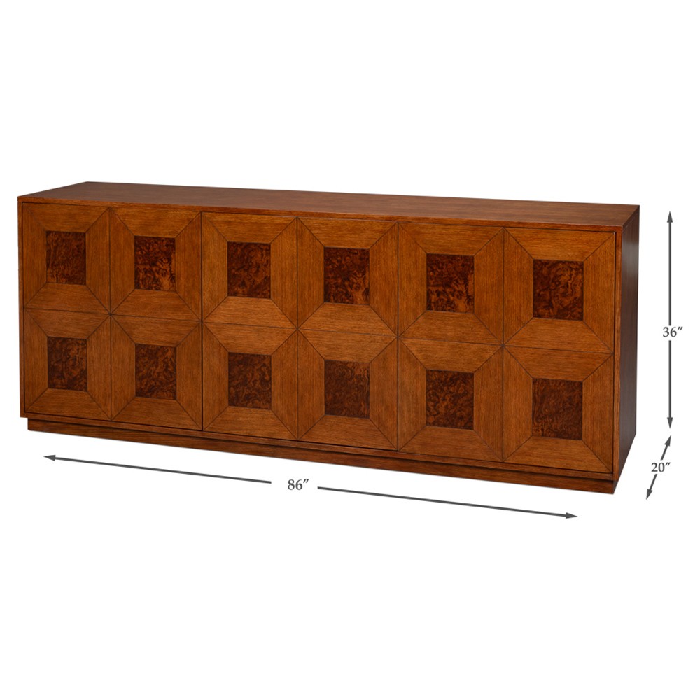 Lyla French Country Brown Wood Credenza|