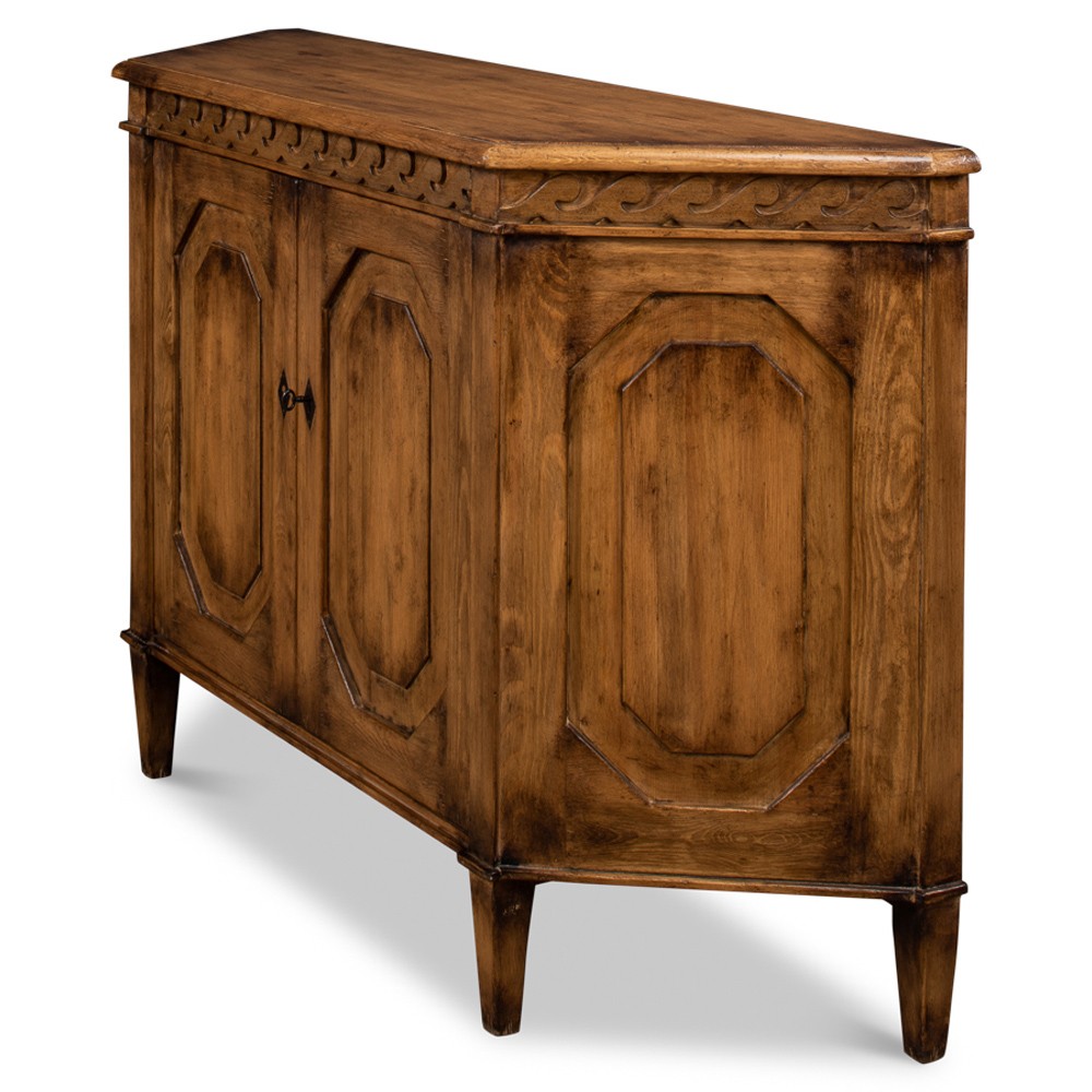 Walker French Country Brown Reclaimed Pine Wood Credenza|