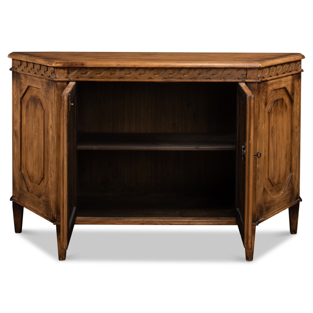 Walker French Country Brown Reclaimed Pine Wood Credenza|