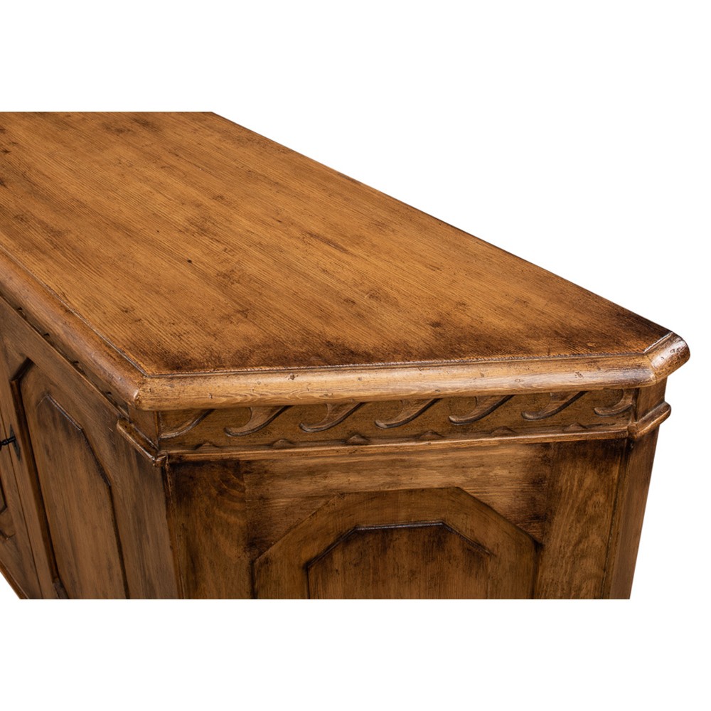 Walker French Country Brown Reclaimed Pine Wood Credenza|