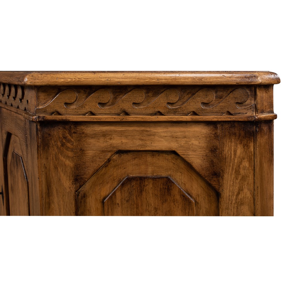 Walker French Country Brown Reclaimed Pine Wood Credenza|