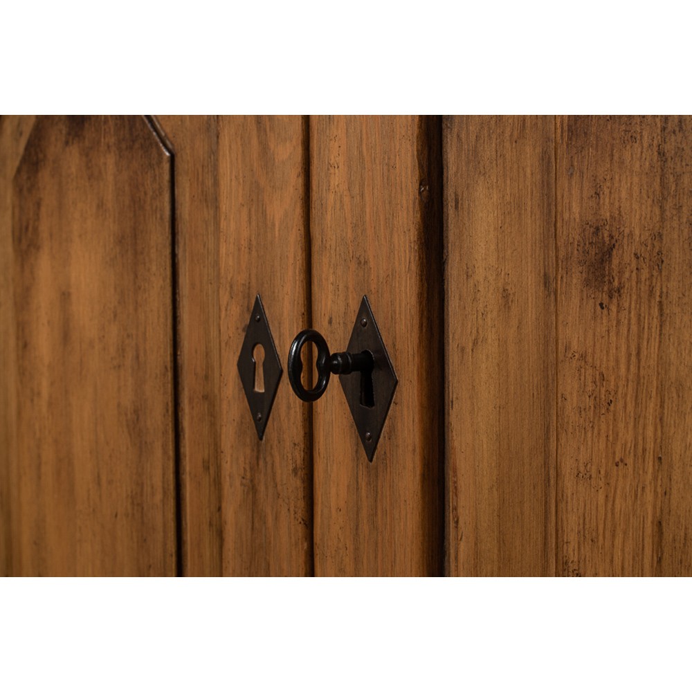 Walker French Country Brown Reclaimed Pine Wood Credenza|